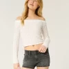 Low-Rise Washed Black Denim Shortie Shorts