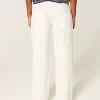 Low-Rise White Baggy Jeans