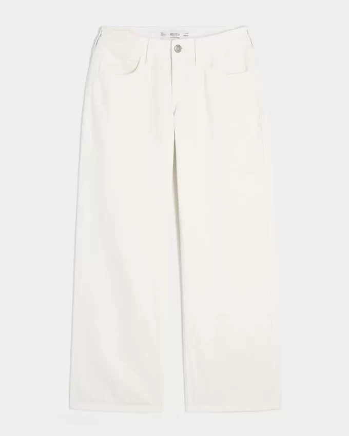 Low-Rise White Baggy Jeans