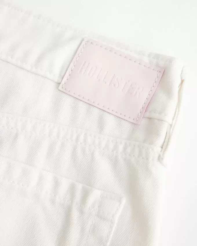 Low-Rise White Baggy Jeans