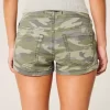 Low-Rise Y2K Camo Twill Shortie Shorts