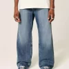 Medium Wash Baggy Bootcut Jeans