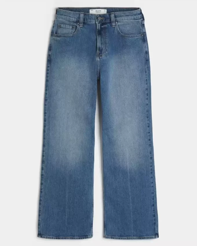 Medium Wash Baggy Bootcut Jeans