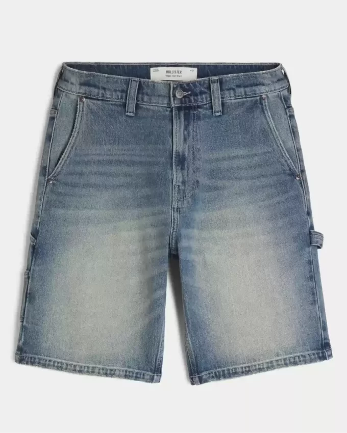 Medium Wash Baggy Denim Painter Shorts