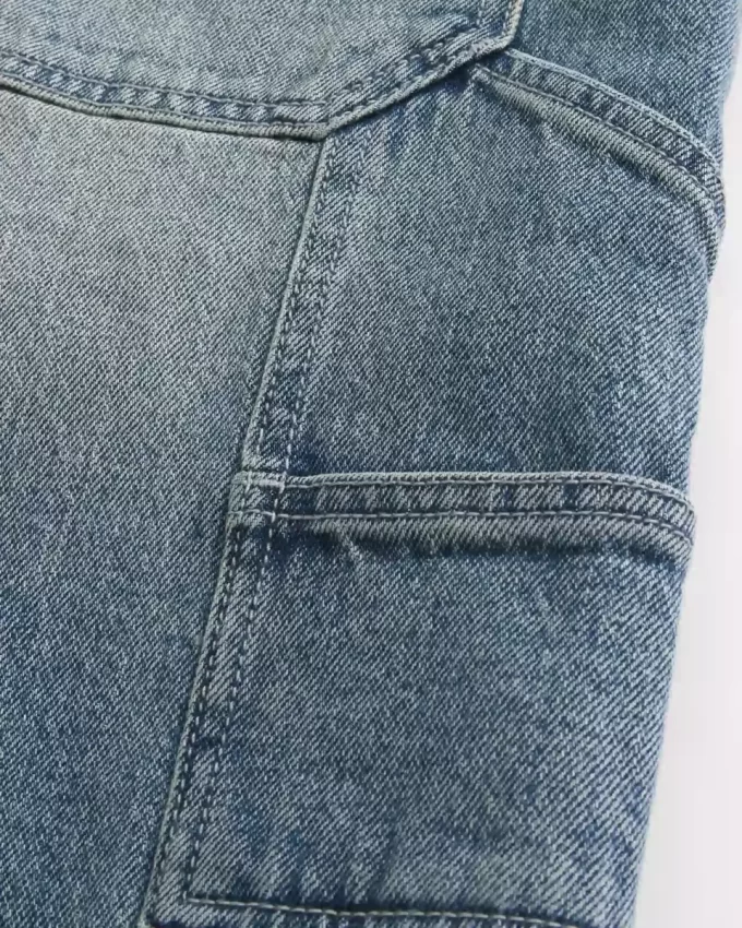 Medium Wash Baggy Denim Painter Shorts