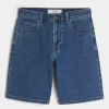 Medium Wash Baggy Denim Shorts