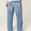 Medium Wash Eagle Graphic Baggy Jeans