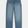 Medium Wash Eagle Graphic Baggy Jeans