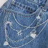 Medium Wash Embroidered Chain Denim Mini Skort