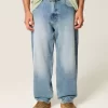 Medium Wash Skater Baggy Jeans