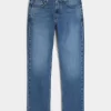 Medium Wash Slim Straight Jeans