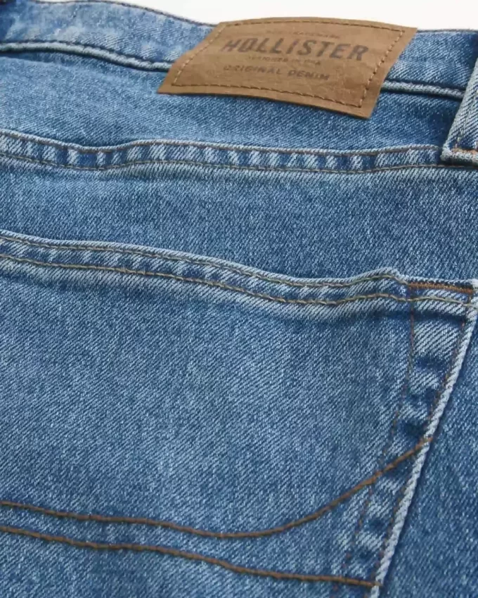 Medium Wash Slim Straight Jeans