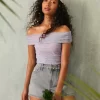 Mesh Foldover Off-the-Shoulder Top Mesh Foldover Off-the-Shoulder Top