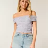 Mesh Foldover Off-the-Shoulder Top Mesh Foldover Off-the-Shoulder Top