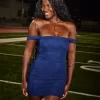 Mesh Off-the-Shoulder Bodycon Dress