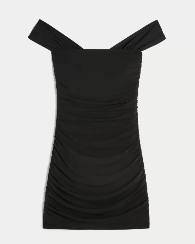Mesh Off-the-Shoulder Bodycon Dress