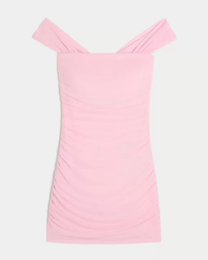 Mesh Off-the-Shoulder Bodycon Dress