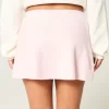 Mid-Rise Circle-Cut Sweater-Knit Mini Skirt