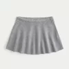 Mid-Rise Circle-Cut Sweater-Knit Mini Skirt