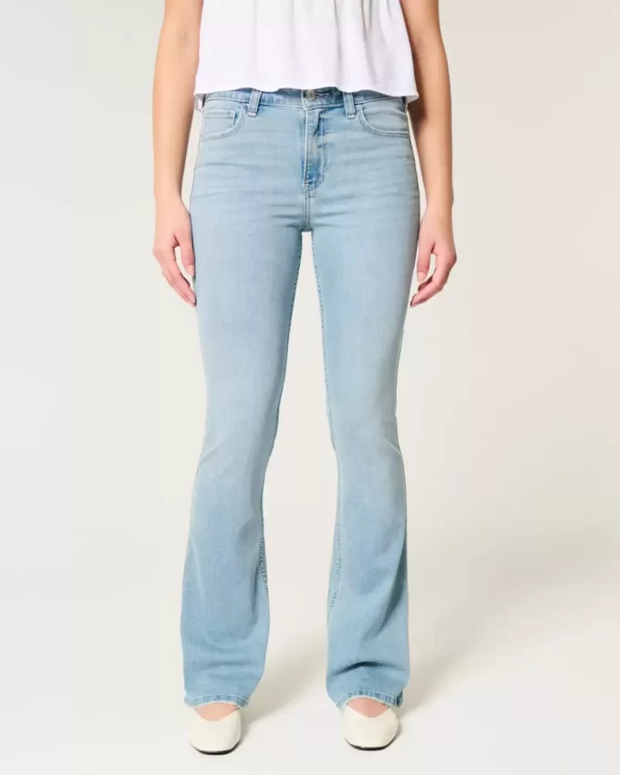Mid-Rise Light Wash Bootcut Jeans