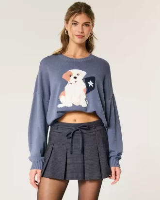 Mid-Rise Pleated Mini Skort