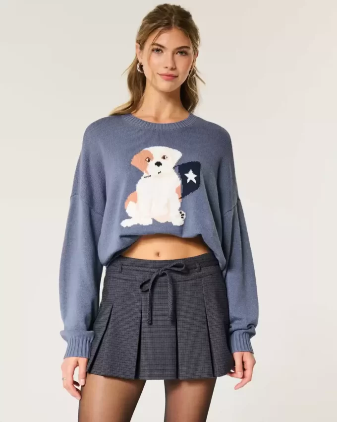 Mid-Rise Pleated Mini Skort