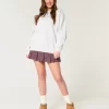 Mid-Rise Pleated Mini Skort