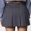Mid-Rise Pleated Mini Skort