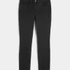 Mid-Rise Washed Black Skinny Jeans