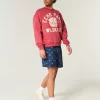 Mid-Thigh American Flag Pattern Pull-On Shorts