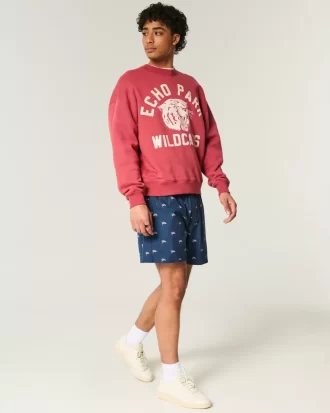Mid-Thigh American Flag Pattern Pull-On Shorts