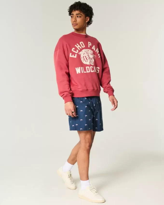 Mid-Thigh American Flag Pattern Pull-On Shorts