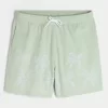 Mid-Thigh Embroidered Volley Swim Trunks