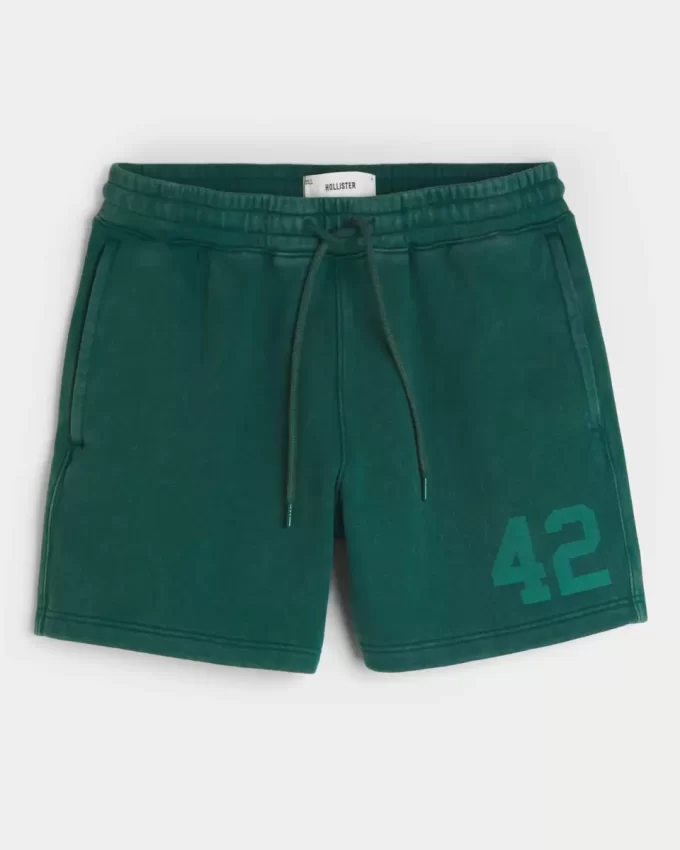 Mid-Thigh Graphic Loose Fleece Shorts