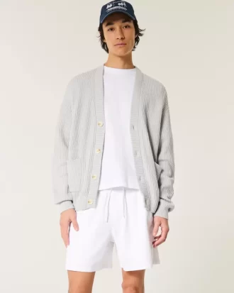 Mid-Thigh Linen-Blend Pull-On Shorts