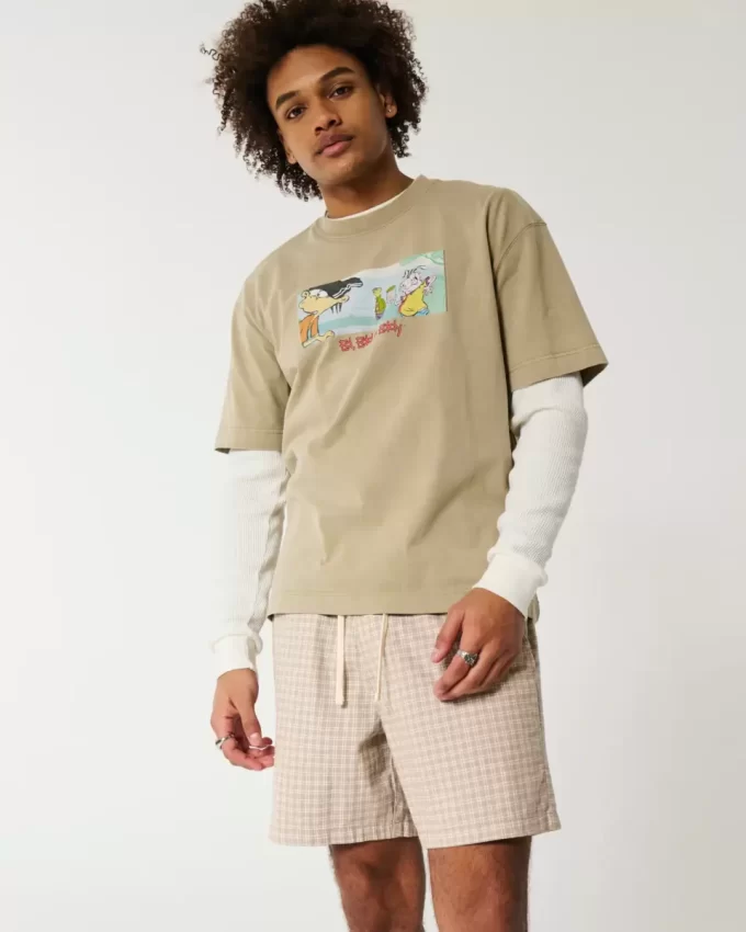 Mid-Thigh Linen-Blend Pull-On Shorts Mid-Thigh Linen-Blend Pull-On Shorts