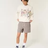 Mid-Thigh Linen-Blend Pull-On Shorts