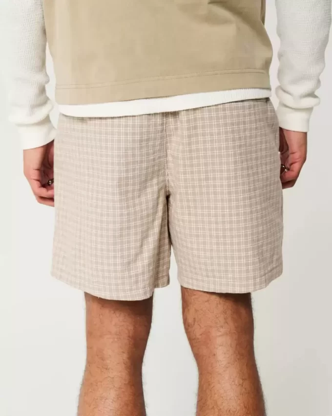 Mid-Thigh Linen-Blend Pull-On Shorts Mid-Thigh Linen-Blend Pull-On Shorts
