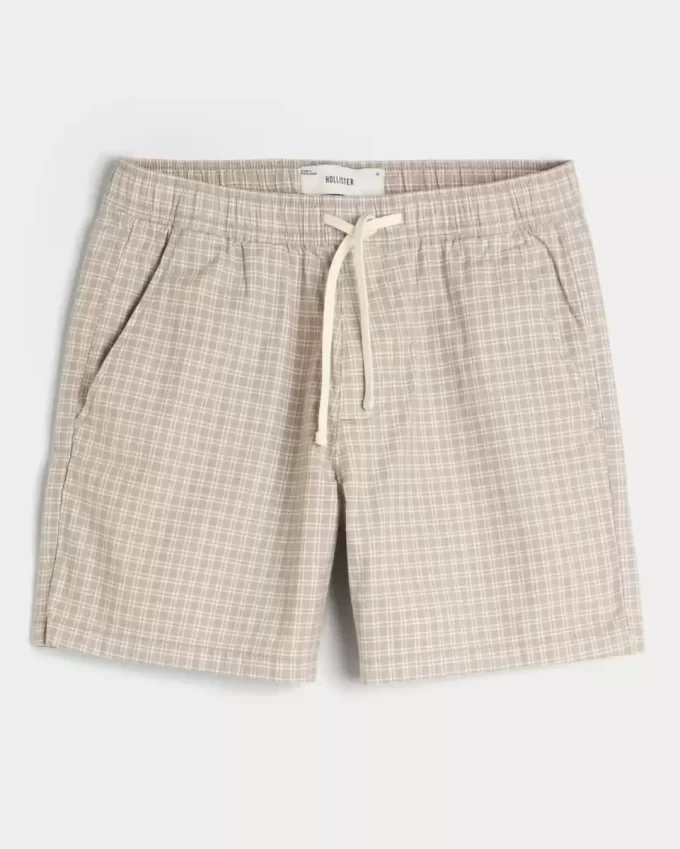 Mid-Thigh Linen-Blend Pull-On Shorts Mid-Thigh Linen-Blend Pull-On Shorts