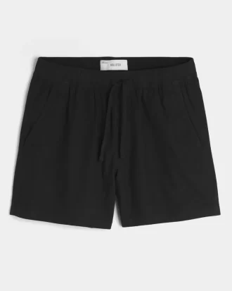 Mid-Thigh Linen-Blend Shorts