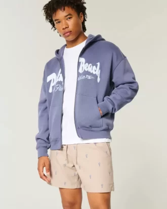 Mid-Thigh Lobster Pattern Pull-On Shorts