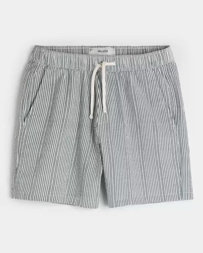 Mid-Thigh Seersucker Pull-On Shorts Mid-Thigh Seersucker Pull-On Shorts