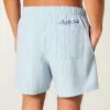 Mid-Thigh Seersucker Volley Swim Shorts