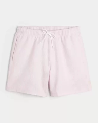 Mid-Thigh Seersucker Volley Swim Trunks