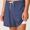 Mid-Thigh Seersucker Volley Swim Trunks