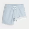 Mid-Thigh Seersucker Volley Swim Trunks