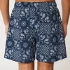 Mid-Thigh Seersucker Volley Swim Trunks