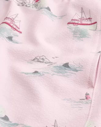 Mid-Thigh Seersucker Volley Swim Trunks