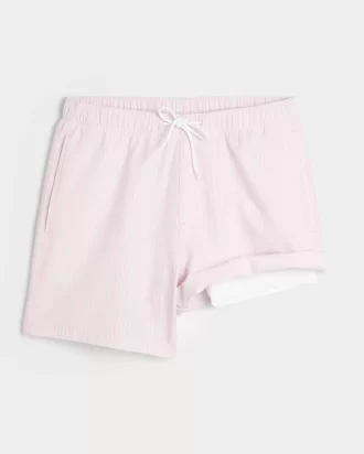 Mid-Thigh Seersucker Volley Swim Trunks
