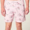 Mid-Thigh Seersucker Volley Swim Trunks